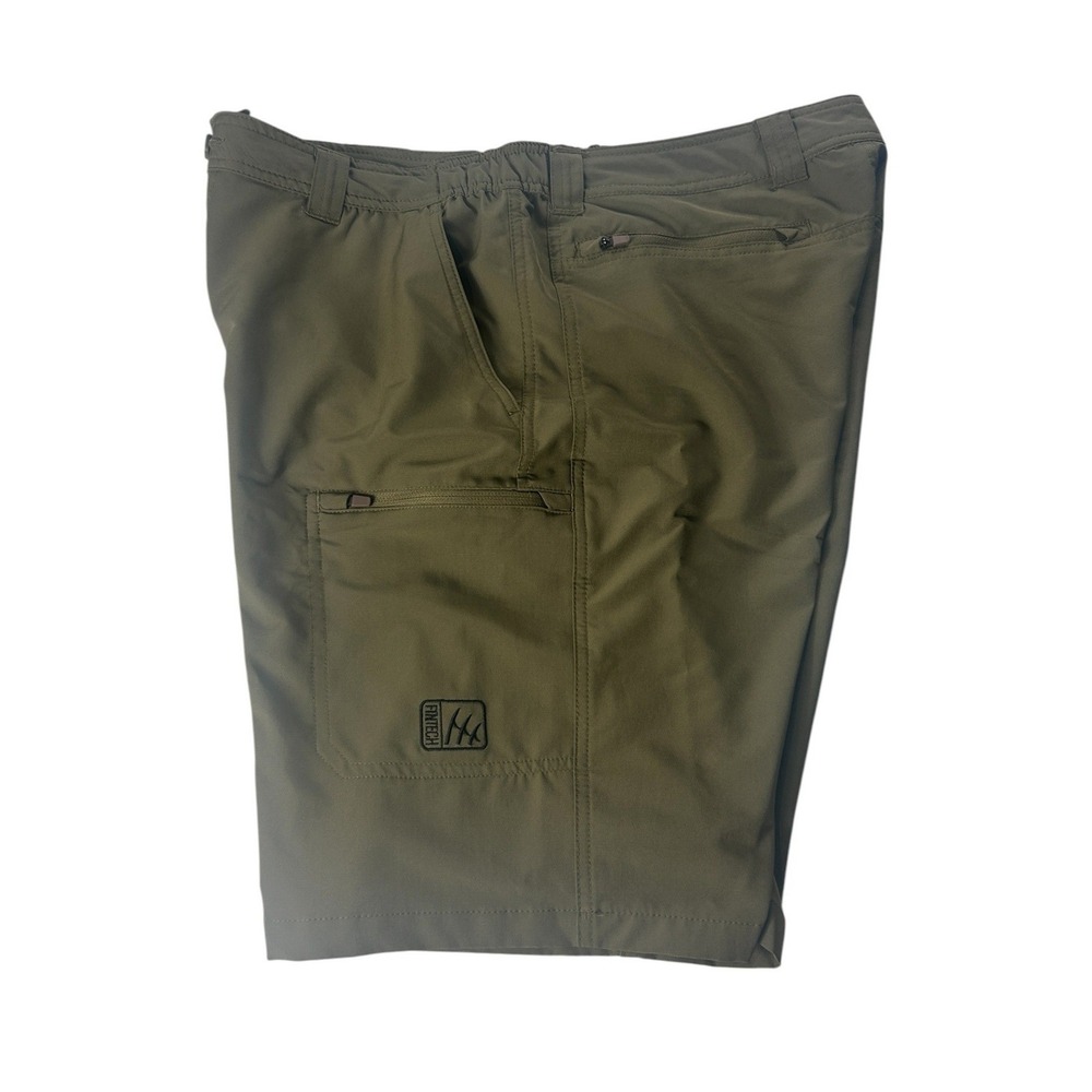 Fintech Mens XL Olive Green Performance Cargo Shorts Stretch Quick Dry NWOT